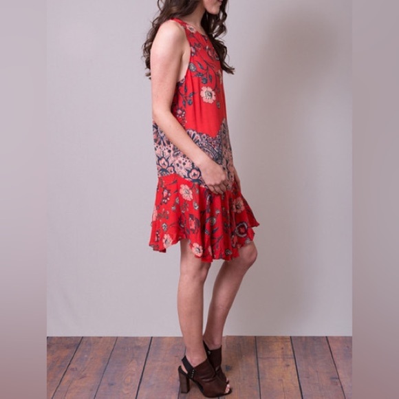 [ INTIMATELY by FREE PEOPLE ] Dobby Dot Flouncy Slip in Vintage Red Combo : M - Picture 6 of 11